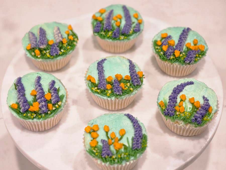 Wildflower meadow cupcakes